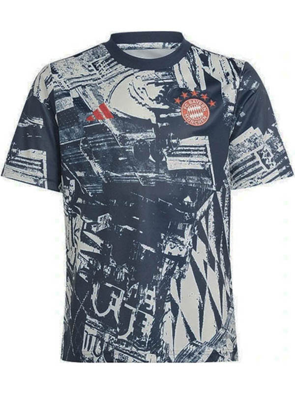 Bayern munich maillot d'entraînement uniforme de football d'avant-match vêtements de sport pour hommes hauts de football chemise indigo de sport 2024-2025