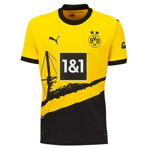 Borussia dortmund domicile maillot de football uniforme hommes premier kit de football de sport hauts chemise 2023-2024