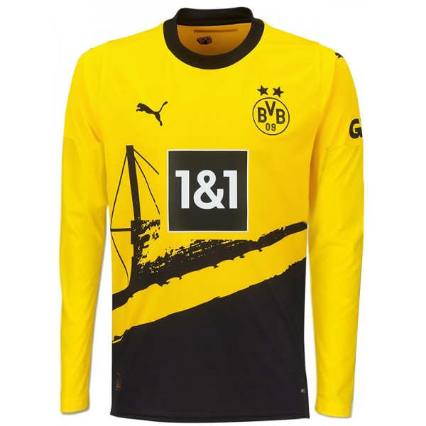 Borussia Dortmund domicile maillot à manches longues uniforme de football premier kit de football de sport pour hommes hauts chemise 2023-2024