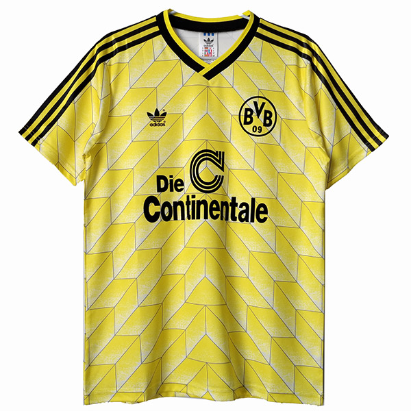 Borussia dortmund domicile maillot rétro match de football hommes premiers vêtements de sport hauts de football chemise de sport 1988-1989
