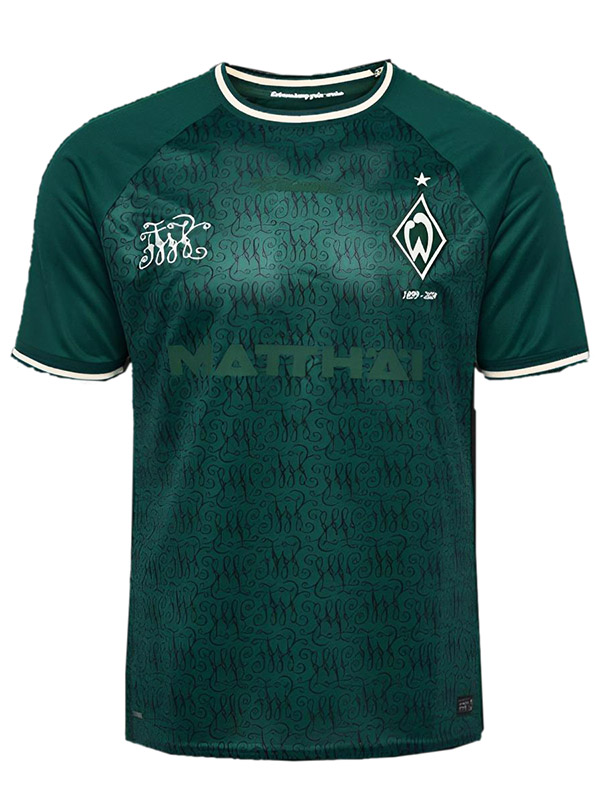 Werder Bremen maillot du 125e anniversaire uniforme de football kit de football vert pour hommes chemise haute de sport 2024-2025