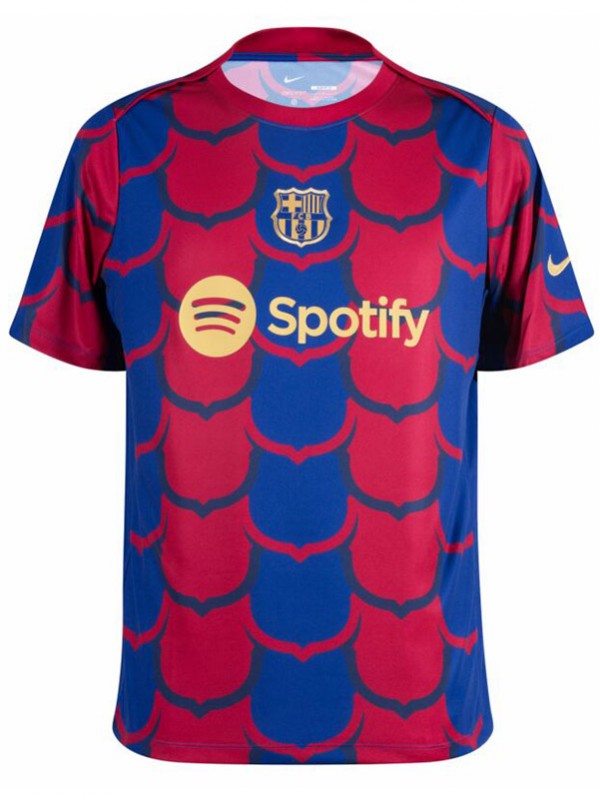 Barcelona maillot d'avant-match de l'académie uniforme de football d'entraînement vêtements de sport pour hommes hauts de football chemise de sport rouge 2024-2025