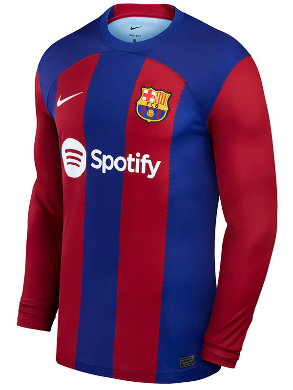 Barcelona domicile maillot à manches longues premier uniforme de football vêtements de sport pour hommes kit de football hauts chemise de sport 2023-2024
