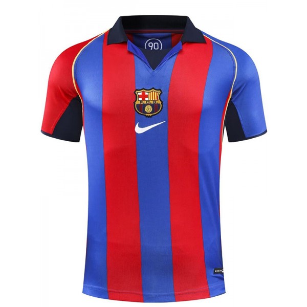 Barcelona domicile maillot rétro uniforme de football vintage premier kit de football pour hommes hauts chemise de sport 2001-2002
