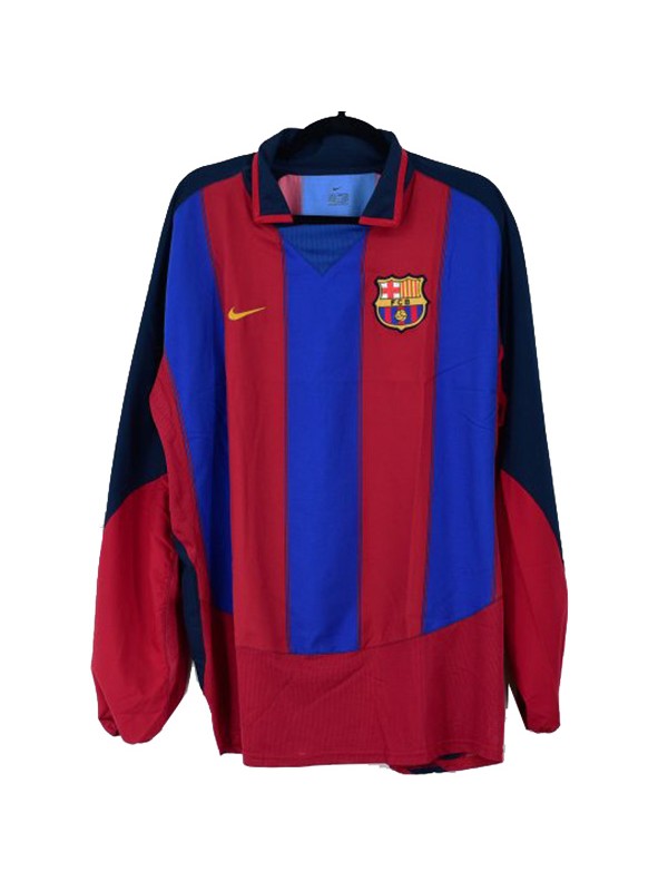 Barcelona maison rétro maillot à manches longues uniforme de football premier kit de vêtements de sport pour hommes maillot de football 2003-2004