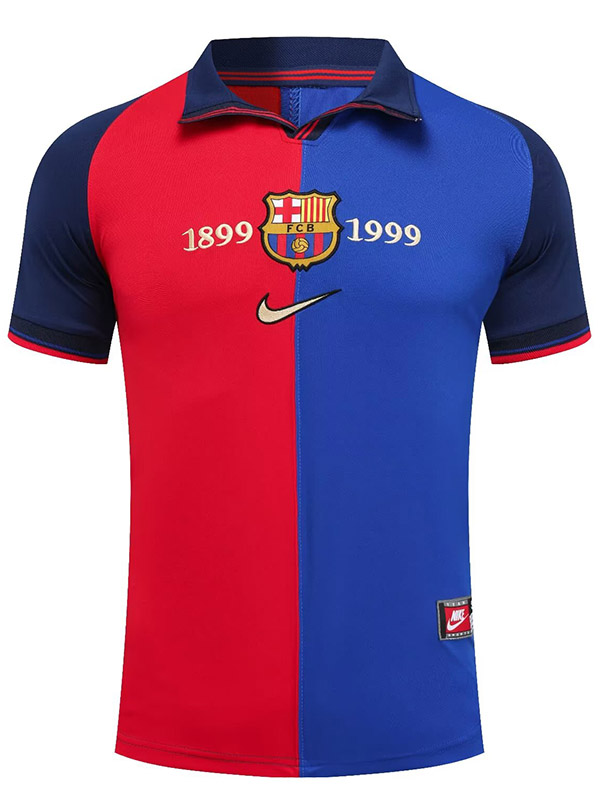 Barcelona édition spéciale 100e anniversaire maillot rétro uniforme de football vintage premier kit de football pour hommes hauts chemise de sport 1899-1999