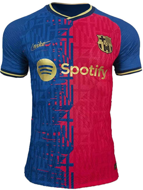 Barcelona édition spéciale maillot version joueur uniforme de football bleu rouge kit vêtements de sport pour hommes haut de football chemise de sport 2023-2024