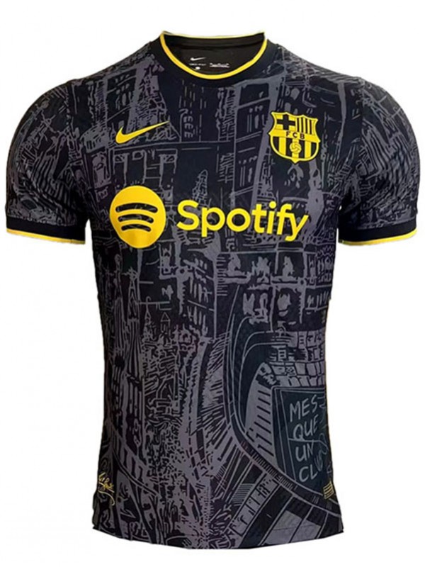 Barcelona édition spéciale maillot de football uniforme hommes noir sportswear kit de football haut chemise de sport 2023-2024