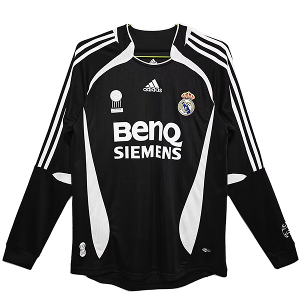 Real madrid extérieur maillot rétro manches longues maillot de football vintage uniforme pour hommes maillot de sport 2006-2007