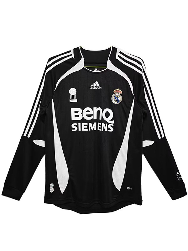 Real madrid extérieur maillot rétro manches longues maillot de football vintage uniforme pour hommes maillot de sport 2006-2007