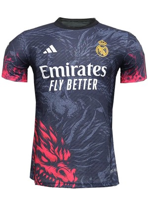 Real Madrid maillot spécial édition joueur uniforme de football dragon noir kit de football de sport pour hommes chemise haute 2024-2025