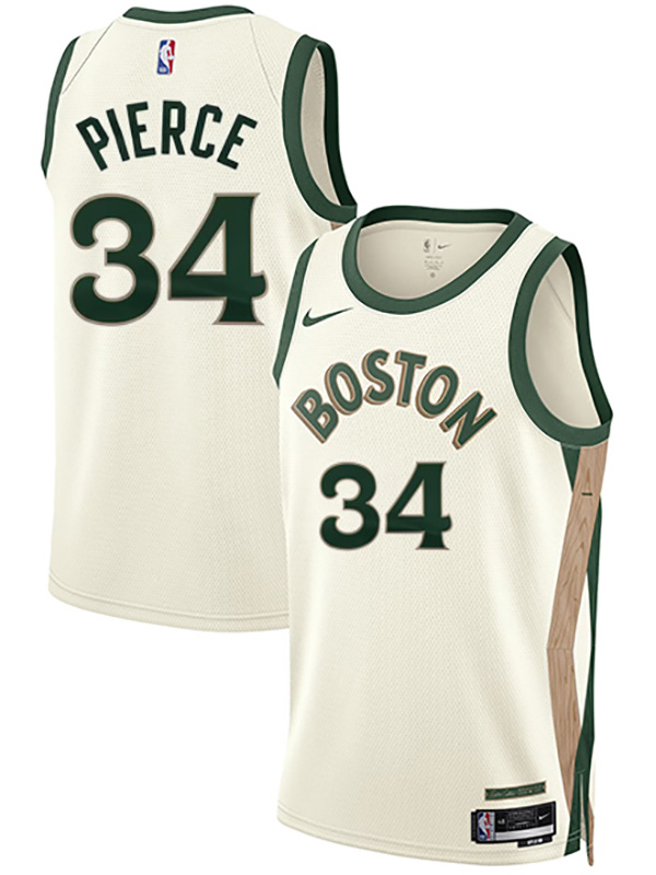 Boston Celtics Paul Pierce 34 city edition jersey men's white basketball uniform swingman kit limited edition vest
