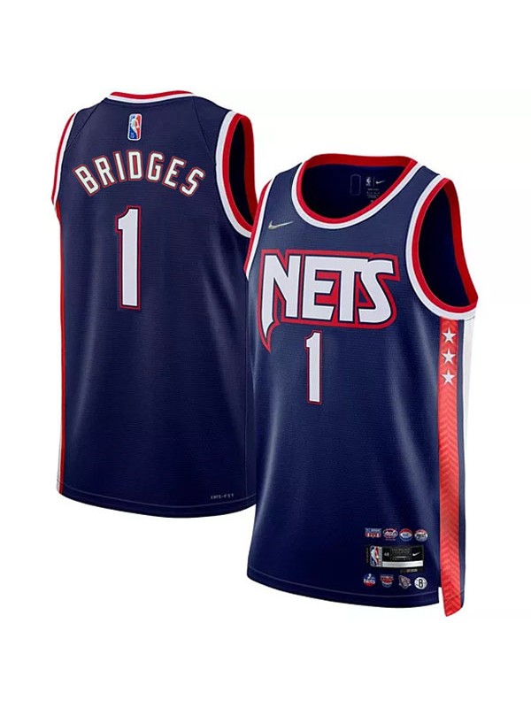 Brooklyn Nets 1# Bridges blue jersey basketball uniform swingman limited edition kit star shirt 2022-2023