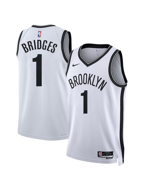 Brooklyn Nets 1# Bridges white jersey basketball uniform swingman limited edition kit city shirt 2022-2023