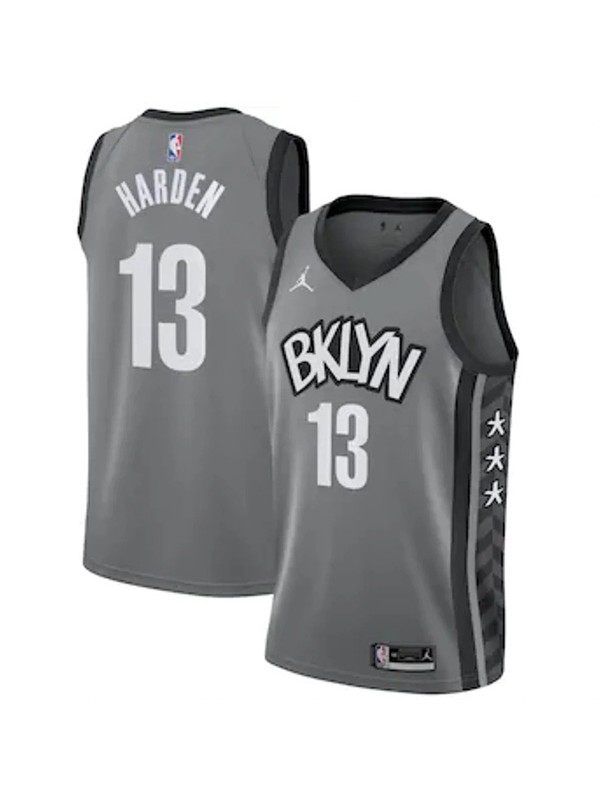 Brooklyn Nets 13 James Harden maillot 75e uniforme de basket-ball de la ville swingman édition limitée chemise grise 2022