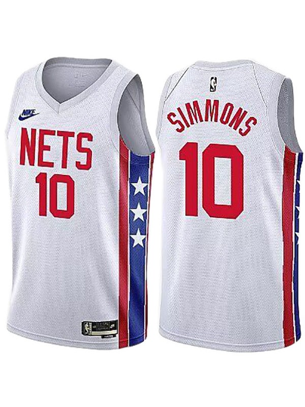 Brooklyn Nets Ben Simmons maillot classique ville 10 uniforme de basket-ball swingman édition limitée chemise blanche 2023