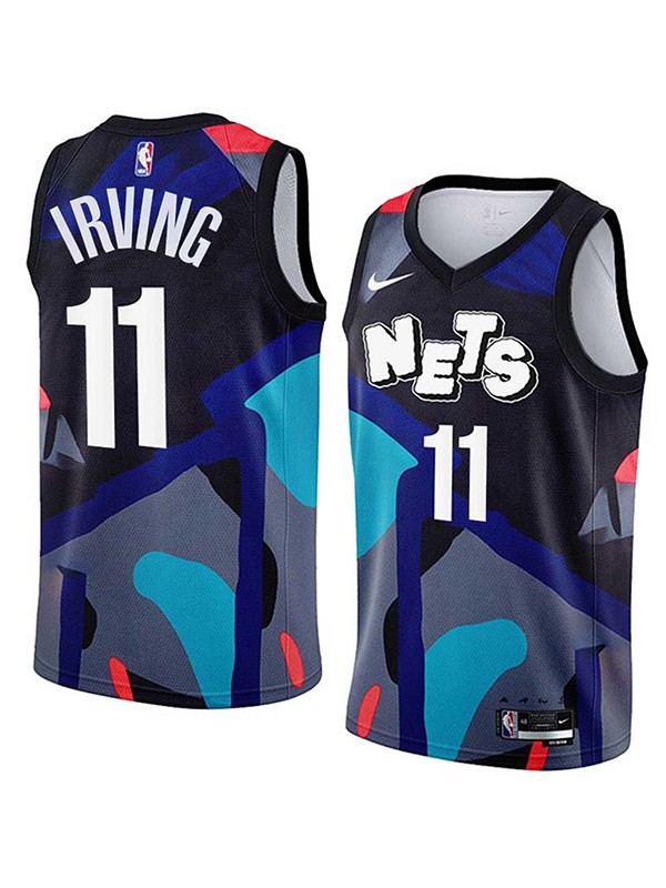 Brooklyn Nets jersey city edition Kyrie Irving KAWS 11 black uniform men's basketball shirt swingman vest 2023-2024