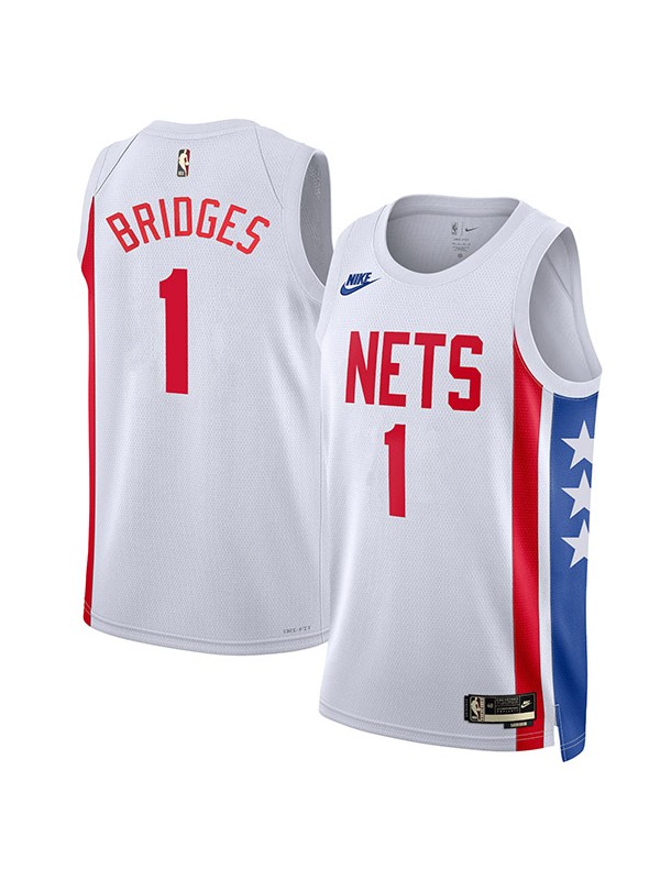 Brooklyn Nets jersey star basketball 1# Bridges uniform white swingman limited edition kit 2022-2023
