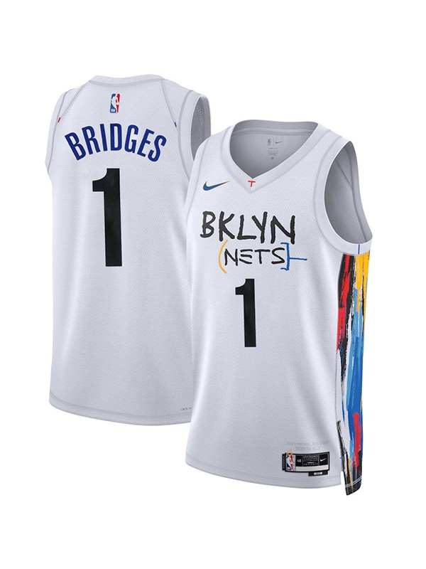 Brooklyn Nets white jersey basketball 1# Bridges uniform swingman limited edition kit city shirt 2022-2023