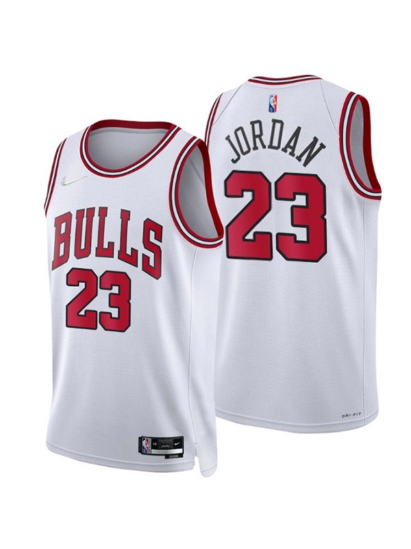 Chicago Bulls 23 Michael Jordan jersey ville uniforme de basket-ball swingman kit blanc édition limitée chemise 2022