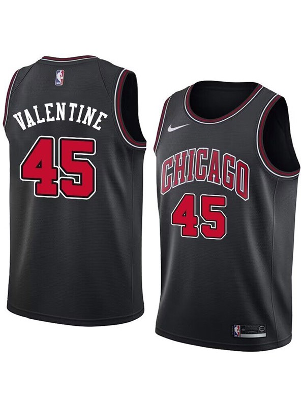 Chicago bulls city edition swingman jersey men's Denzel Valentine 45 black basketball limited vest