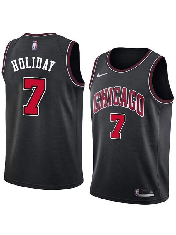 Chicago bulls city edition swingman jersey men's Justin Holiday 7 black basketball limited vest