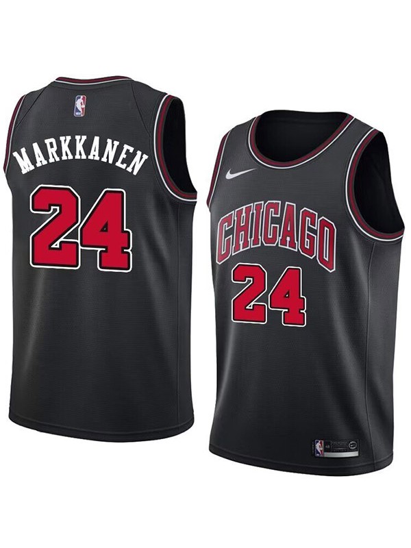 Chicago bulls city edition swingman jersey men's Lauri Markkanen 24 black basketball limited vest