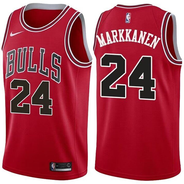Chicago bulls city edition swingman jersey men's Lauri Markkanen 24 red basketball limited vest