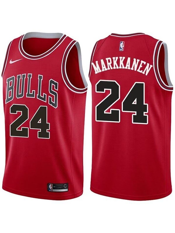 Chicago bulls city edition swingman jersey men's Lauri Markkanen 24 red basketball limited vest