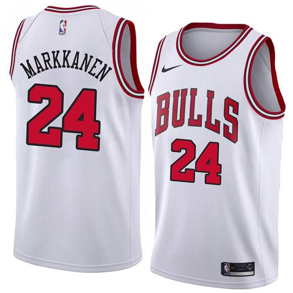 Chicago bulls city edition swingman jersey men's Lauri Markkanen 24 white basketball limited vest