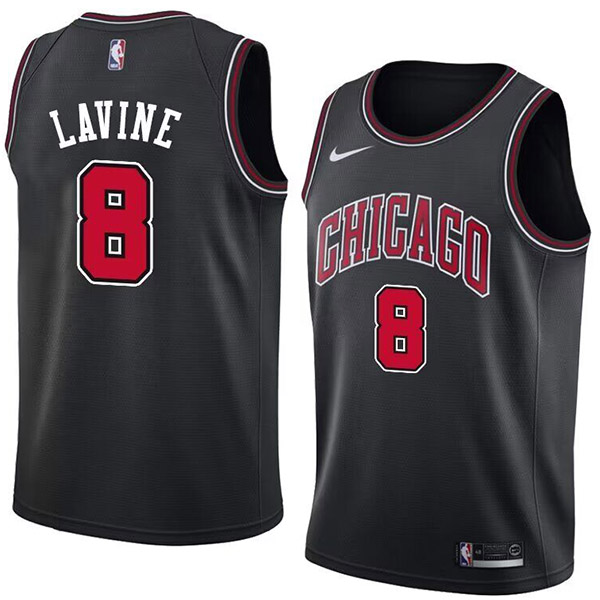 Chicago bulls city edition swingman jersey men's Zach LaVine 8 black basketball limited vest
