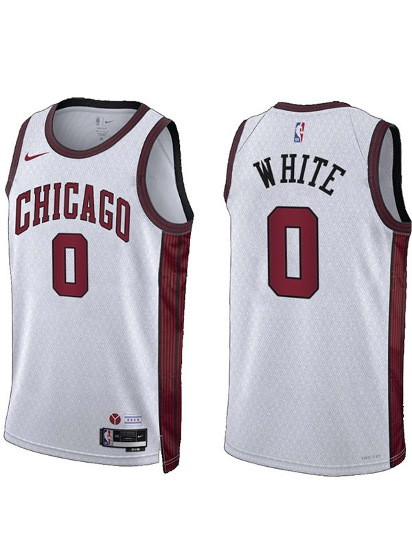 Chicago Bulls Coby White jersey men's 0 city basketball uniform swingman white kit limited edition shirt 2023