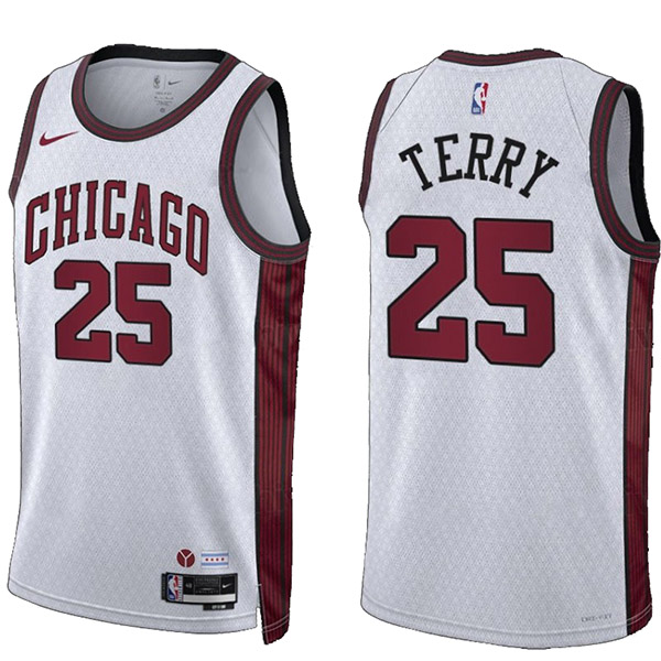 Chicago Bulls Dalen Terry jersey men's 25 city basketball uniform swingman white kit limited edition shirt 2023