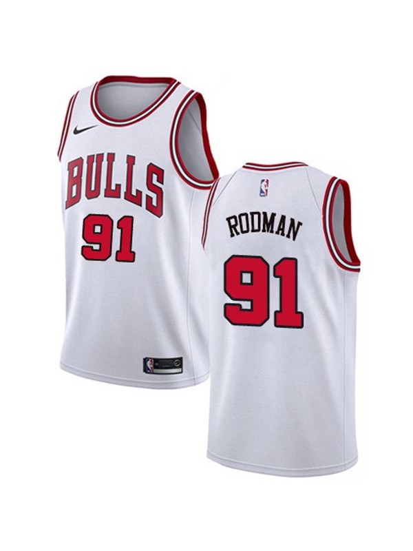 Chicago Bulls Dennis Rodman 91 association swingman icon edition jersey men's basketball statement limited vest white 2021