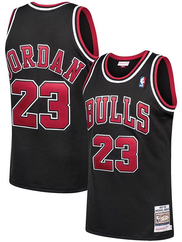Chicago Bulls Jordan retro jersey men's black basketball 23 shirt swingman vest 1997-1998