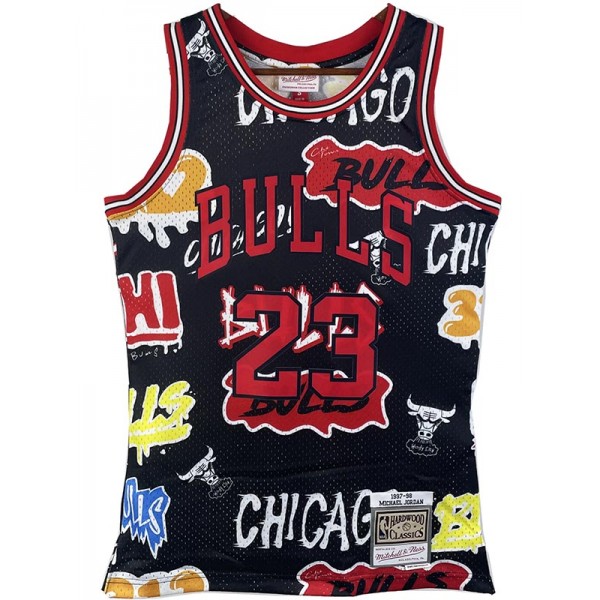 Chicago Bulls Jordan retro jersey men's special black basketball 23 shirt swingman vest 1997-1998
