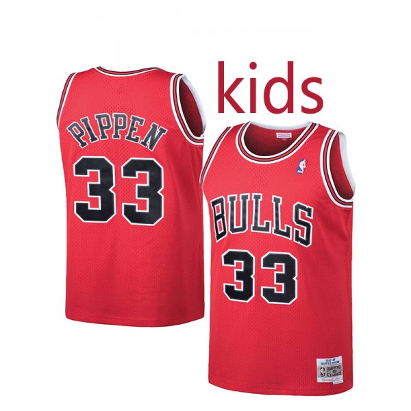 Chicago bulls kids city edition swingman jersey youth Scottie Pippen 33 uniform children red basketball limited vest