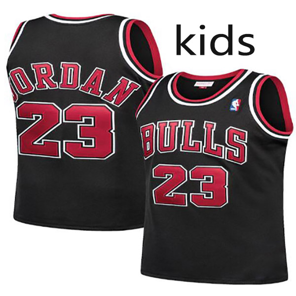 Chicago bulls kids city edition swingman retro jersey youth Michael Jordan 23 uniform children black red basketball limited vest
