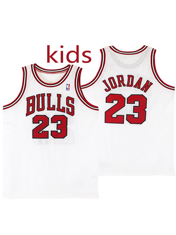 Chicago bulls kids city edition swingman retro jersey youth Michael Jordan 23 uniform children white red basketball limited vest
