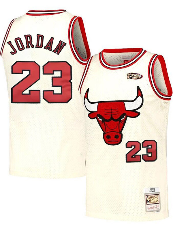 Chicago Bulls Michael Jordan 23 maillot swingman des édition rétro gilet basket blanc édition limitée