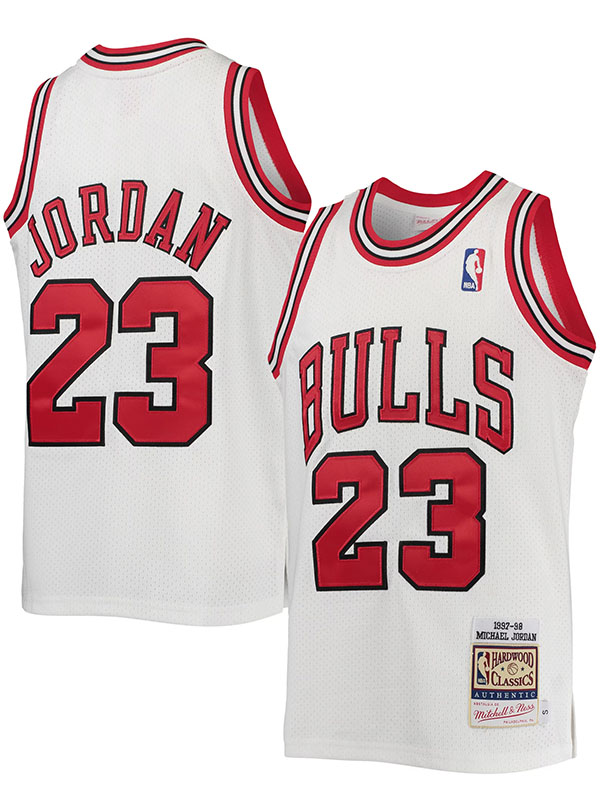 Chicago Bulls Michael Jordan retro jersey men's 23 basketball uniform swingman vest white shirt 1997-1998