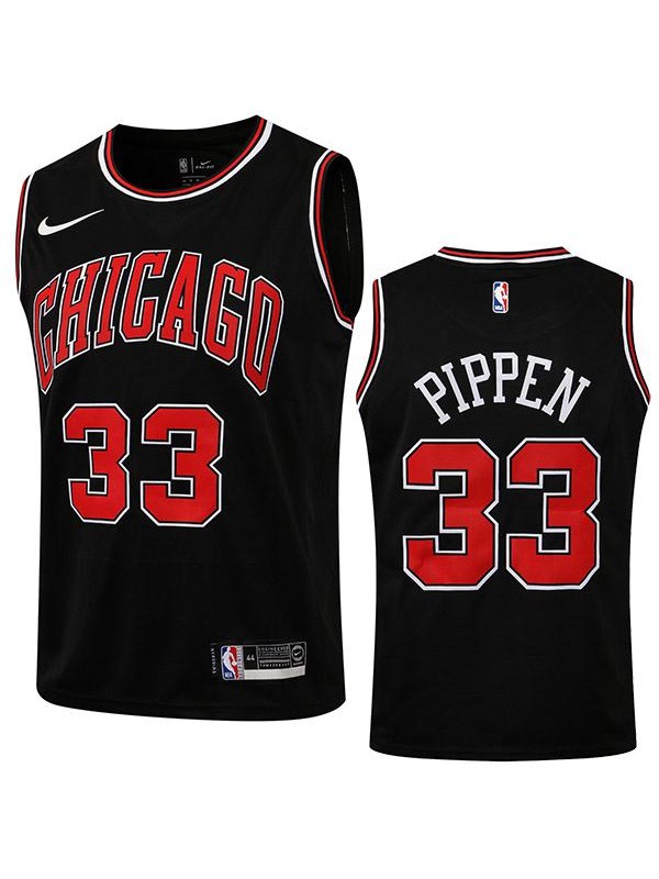 Chicago Bulls Scottie Pippen 33 Maillot Swingman de basket-ball à col en V NBA pour homme Maillot édition rouge noir 2021