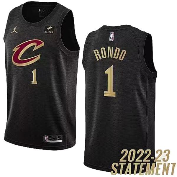 Cleveland Cavaliers 1 Rondo maillot uniforme de basket-ball noir swingman édition limitée kit 2022-2023