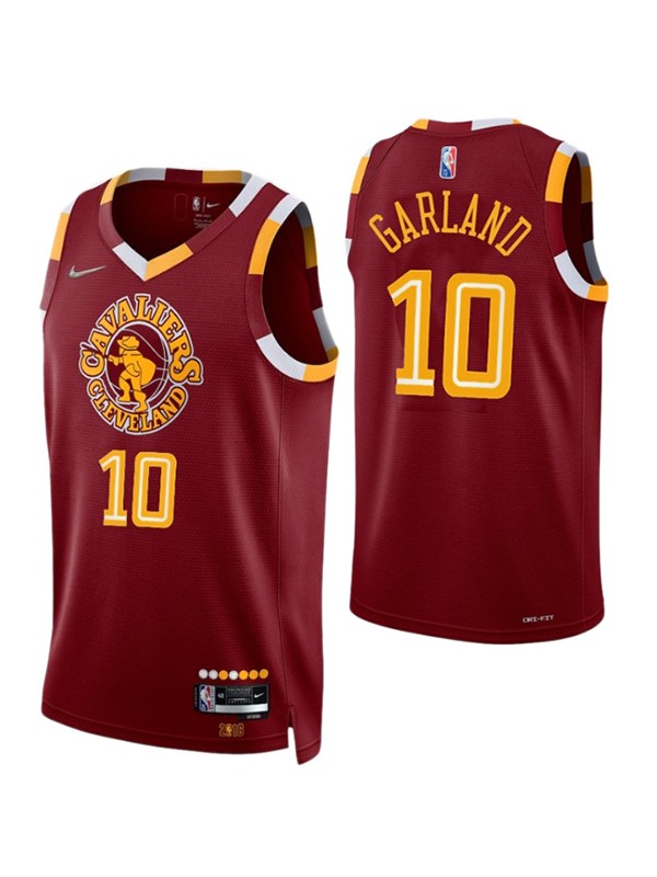 Cleveland Cavaliers 10 Darius Garland jersey hommes ville uniforme de basket-ball swingman édition limitée chemise rouge 2022