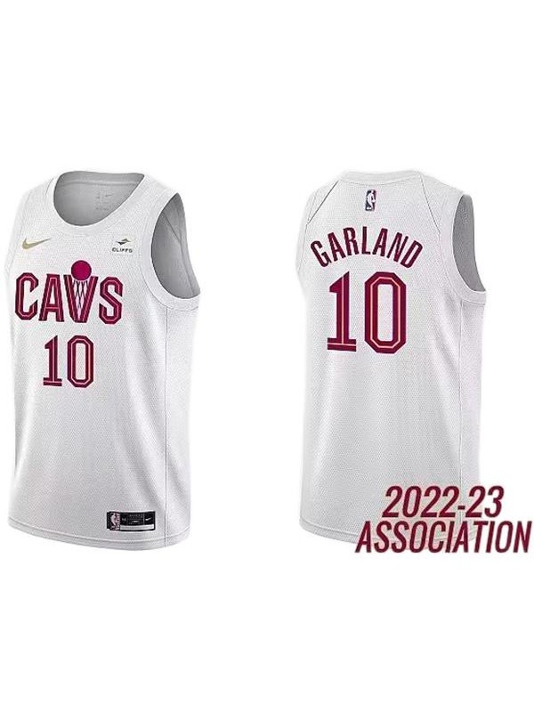 Cleveland Cavaliers 10 Garland maillot uniforme de basket-ball blanc swingman kit édition limitée 2022-2023