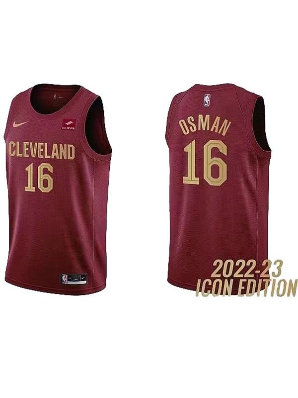 Cleveland Cavaliers 16 Osman maillot uniforme de basket-ball kit swingman rouge édition limitée 2022-2023