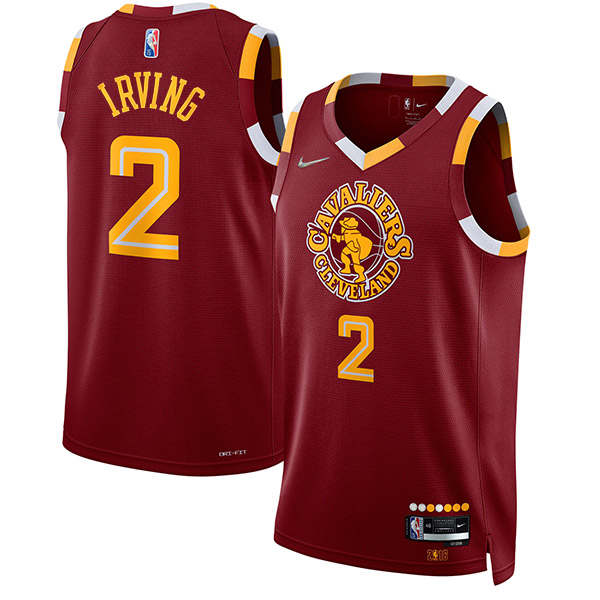 Cleveland Cavaliers 2 Kyrie Irving jersey hommes ville uniforme de basket-ball swingman édition limitée chemise rouge 2022