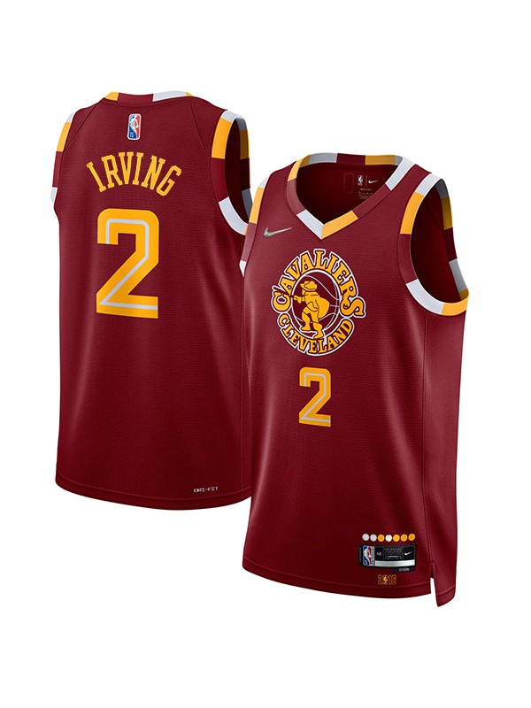 Cleveland Cavaliers 2 Kyrie Irving jersey hommes ville uniforme de basket-ball swingman édition limitée chemise rouge 2022