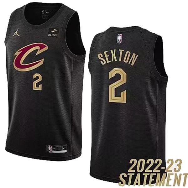 Cleveland Cavaliers 2 Sexton maillot uniforme de basket-ball kit swingman noir édition limitée 2022-2023