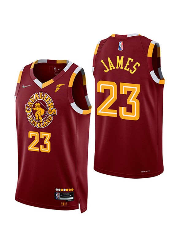 Cleveland Cavaliers 23 LeBron James maillot hommes ville uniforme de basket-ball swingman édition limitée chemise rouge 2022